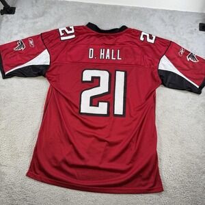 Vintage Atlanta Falcons Jersey DeAngelo Hall Mens XL Red Reebok NFL #21 On Field